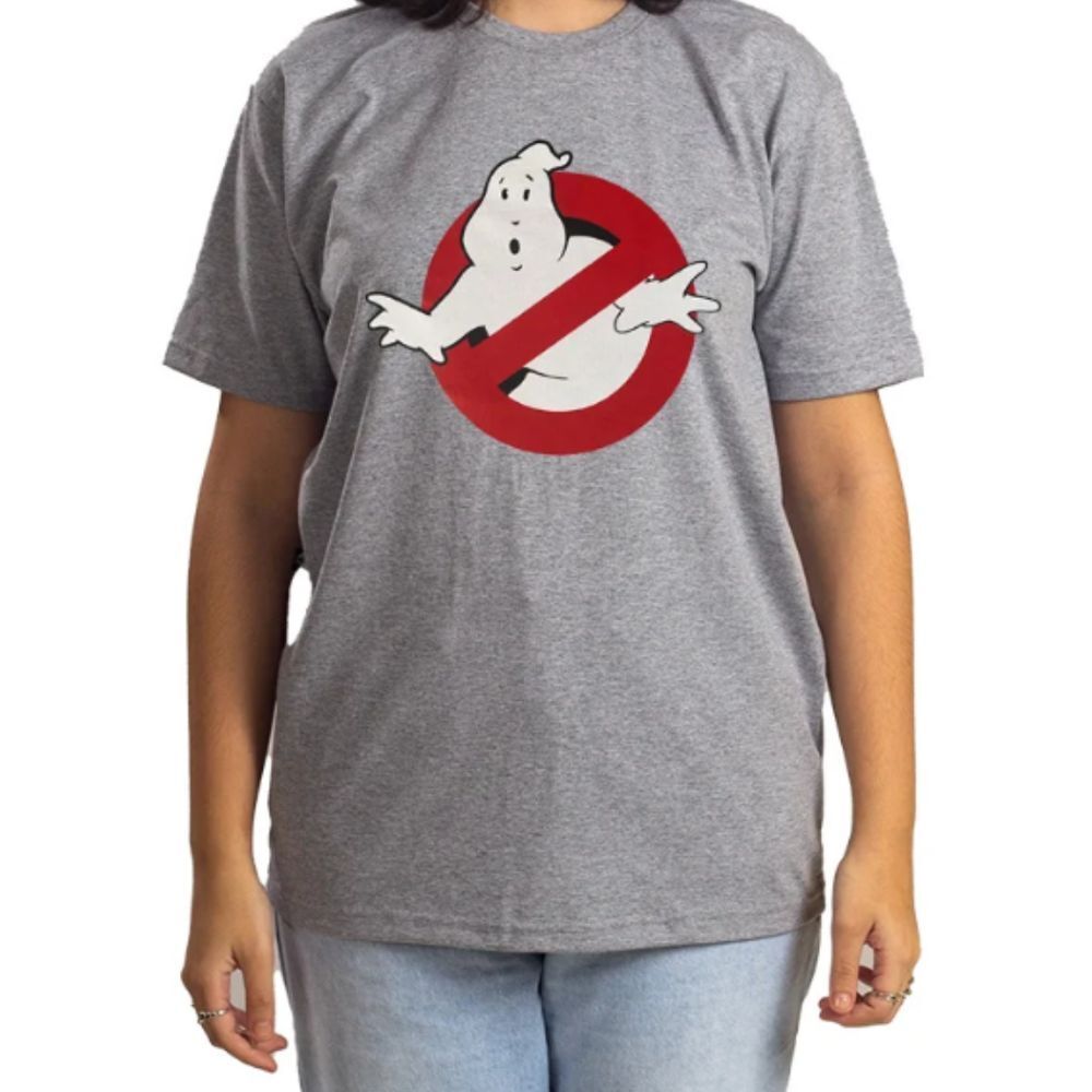 Mad‎ Ghostbuster Women's Graphic T-Shirt Gray Size M Short Sleeve Retro
